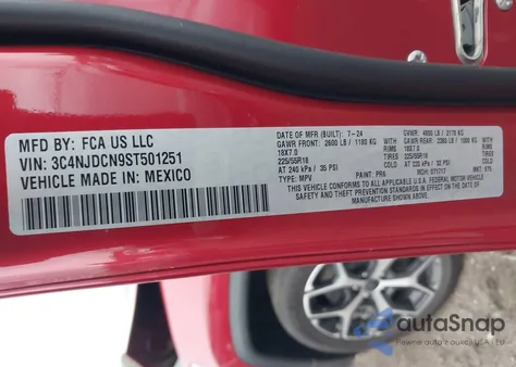 2025 Jeep Compass Limited 4X4 from USA, damaged, VIN 3C4NJDCN9ST501251